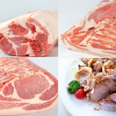 花巻の白金豚厚切りセット　(ロース・肩ロース・バラ)各600g・モモスライス400g×2パック【配送不可地域：離島】【1409975】