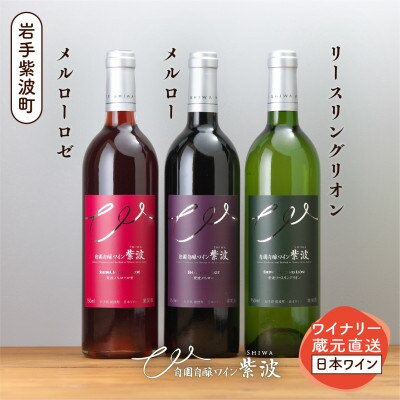 自園自醸ワイン紫波 辛口ワイン3本セット【1688283】