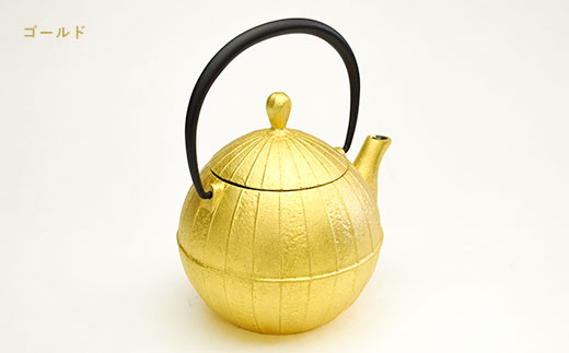 南部鉄器 純金箔ティーポット胡桃0.7L 雑貨 日用品 工芸品 装飾品 