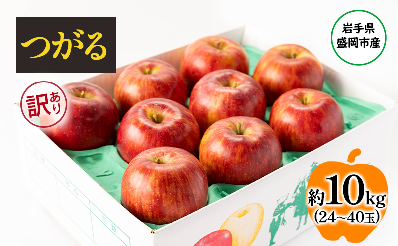 盛岡から「農で人をつなぐ」藤与果樹園：《訳アリ》つがる10kg  訳アリ 不揃い 傷 規格外 フルーツ 果物 旬のフルーツ 旬の果物 旬 冬 岩手 盛岡 産地直送 玉数指定不可 詰め合わせ 岩手 盛岡