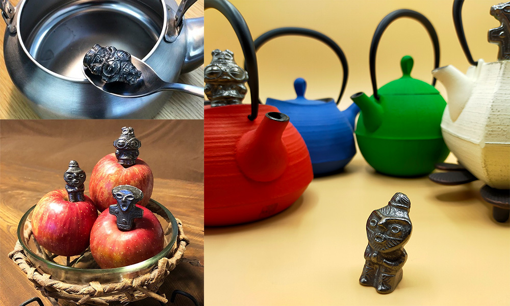 鉄分補給に最適 南部鉄器【縄文ちび鉄偶】かわいい合掌鉄偶 1体 伝統工芸品 雑貨 日用品 