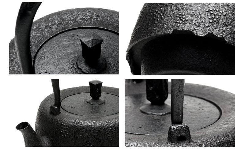 【南部鉄器】葡萄散霰文尾垂形鉄瓶(ぶどうちらしあられもんおだれがたてつびん)1.5L 鉄瓶 やかん 急須 伝統工芸品 最高級品 プレゼント 岩手県 盛岡市 御釜屋 鉄分 健康増進 鉄分摂取 お茶 美味しい 直火OK 錆びにくい