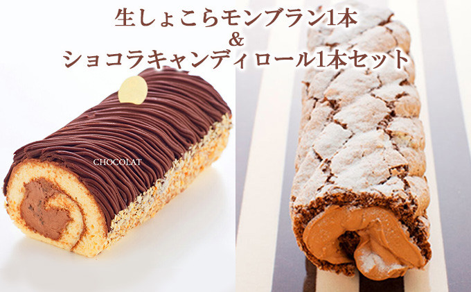 生しょこらモンブラン ショコラキャンディロール ロールケーキ 各1本 セット チョコレート チョコ ケーキ スイーツ お菓子 洋菓子 生菓子 モンブラン 食べ比べ デザート おやつ 冷凍 お取り寄せ ギフト 岩手県 盛岡市 東北 岩手 盛岡 株式会社花月堂