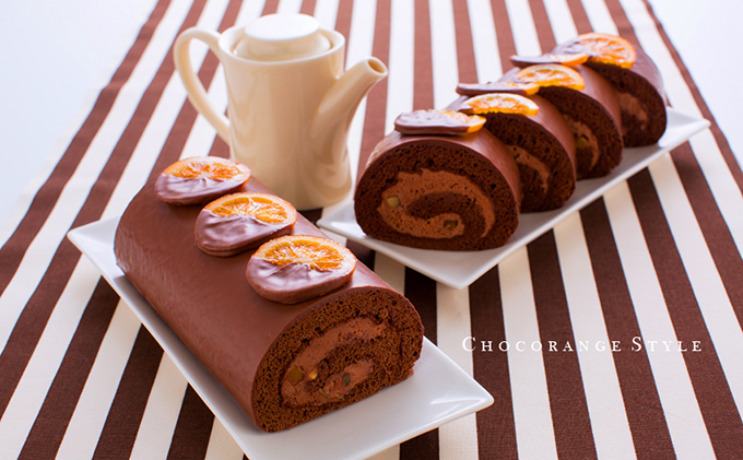 ショコランジュ ロールケーキ 1本 オレンジ チョコレート チョコ スイーツ お菓子 洋菓子 生菓子 ケーキ ガナッシュロール デザート お茶菓子 ティータイム 冷凍 冷凍配送 お取り寄せ ギフト 手土産 人気 岩手県 盛岡市 東北 岩手 盛岡 株式会社花月堂