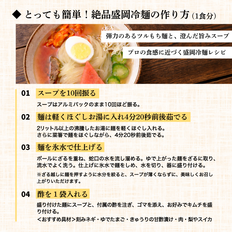 盛岡冷麺 ぴょんぴょん舎 6食 小分け セット 冷麺 本場 キムチ 麺 ご当地 グルメ ごはん 夕飯 おかず スープ 加工食品 めん 麺類 時短 本格 自家製 生麺 簡単 手軽 冷蔵 焼肉 冷麺 コシ 弾力 牛骨 濃厚 新鮮 夏 贈り物 贈答 プレゼント 三大麺 もりおか冷麺 岩手県 盛岡市 東北 岩手 盛岡 株式会社中原商店