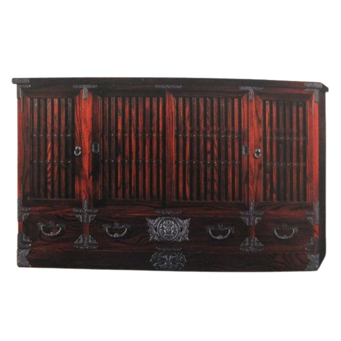 岩谷堂箪笥 サイドボード3号新 1台 伝統工芸品 家具 インテリア サイドボード キャビネット 和家具 和モダン 収納 木製 漆 南部鉄器金具 職人 手作り 逸品 高級家具 リビング 応接室 飾り棚 盛岡名産 欅 ケヤキ 日本製 整理 引き出し 岩手県 盛岡市 東北 岩手 盛岡 有限会社 中千家具製作所