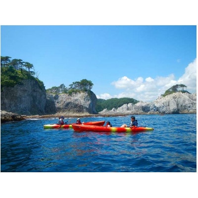 【三陸・浄土ヶ浜】シーカヤックでジオパーク体験!大人2名様　利用券【1483711】