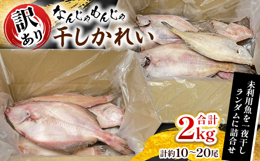 なんじゃもんじゃ訳あり未利用魚かれい　2kgセット【配送不可地域：離島】【1521673】