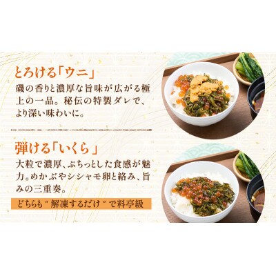 たっぷり漬け ウニ・イクラ 150g×各2箱 三陸 海の宝石箱 海鮮丼の具 めかぶ入り 岩手県宮古市【配送不可地域：離島】【1689619】