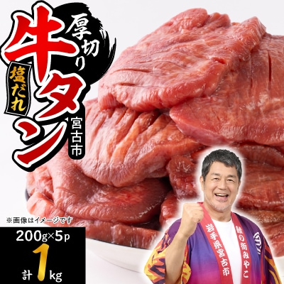 宮古の厚切り塩だれ牛タン1.0kg【タン先あり】【配送不可地域：離島】【1181948】