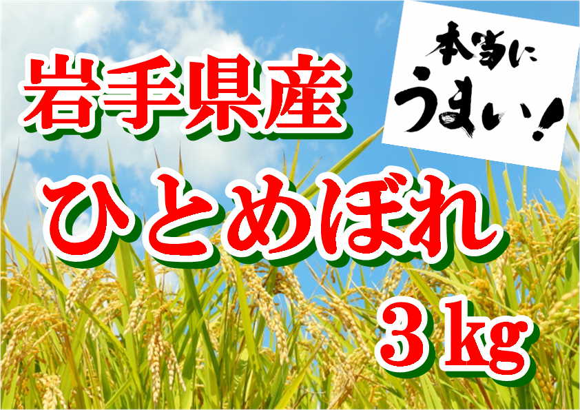 【令和6年産】岩手県産ひとめぼれ3kg 【1818】