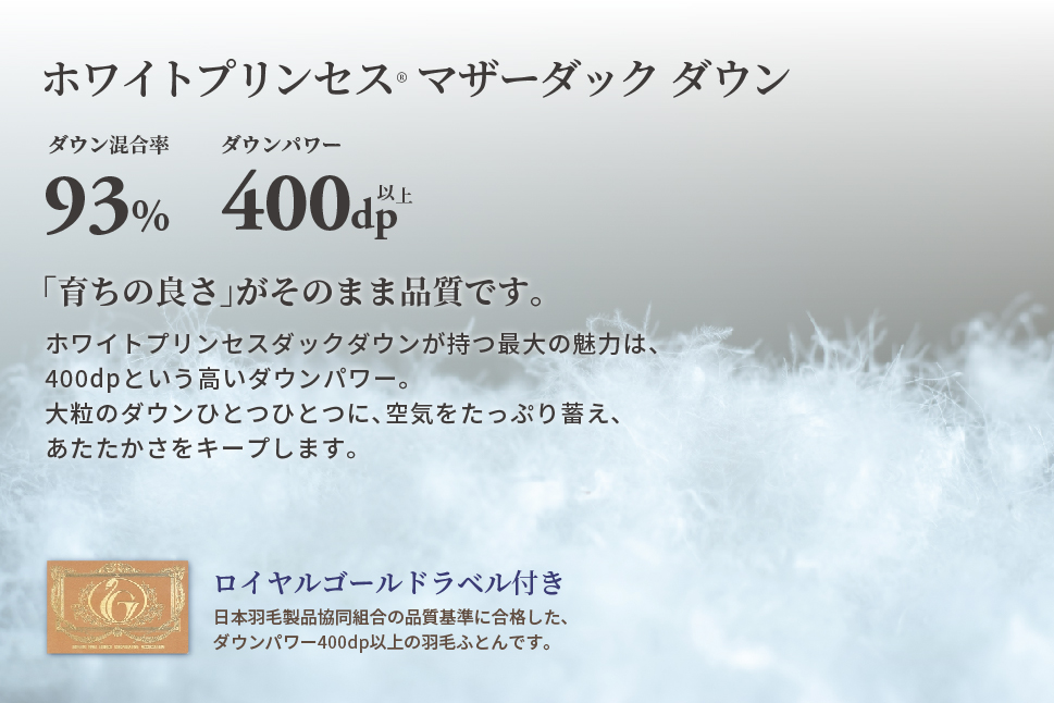 羽毛布団 セミダブル 本掛け ［ネスカ・ブルー］ 綿100％×ホワイトプリンセスⓇマザーダック ダウン93% ダウンパワー 400dp 【富士新幸 花巻工房】 【2057】