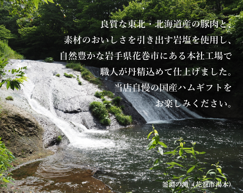 ”花巻の郷” 2本セット ～ロースハム・焼豚～ ／ 国産 ギフト ハムギフト 贈り物 ハムブロック 焼豚 のしOK 【320】