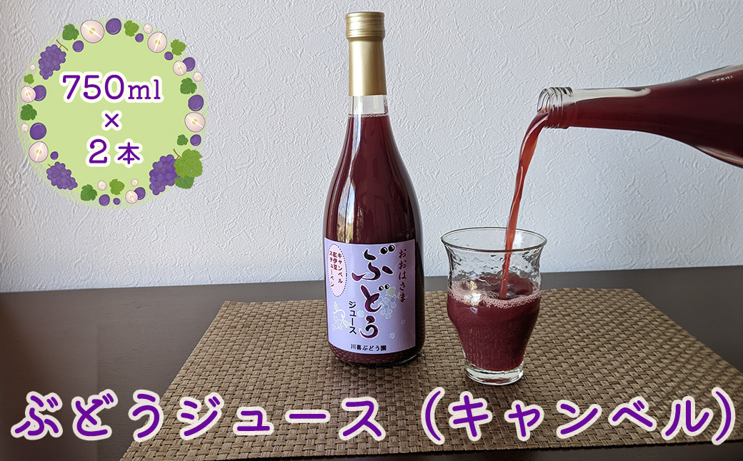 ぶどうジュース （キャンベル） 750ml×2本 【2490】