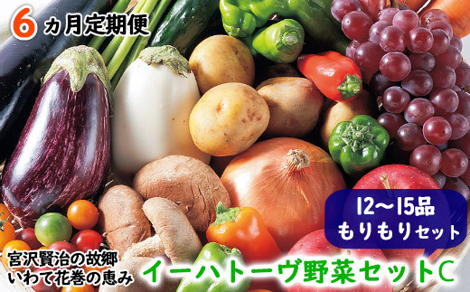 【定期便6ヶ月コース】 イーハトーヴ野菜C  もりもりセット  12～15品  詰め合わせ 【1209】