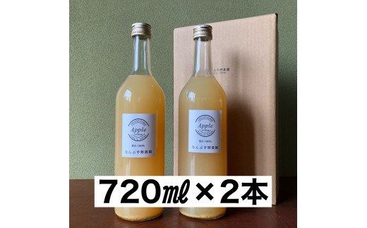 新鮮なうちに搾った果汁100％りんごジュース 720ml×2本セット【1386】