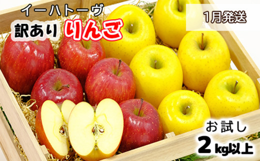 イーハトーヴ 訳あり りんご お試し （2kg以上）セット《1月より発送予定/予約受付》 【005-1】