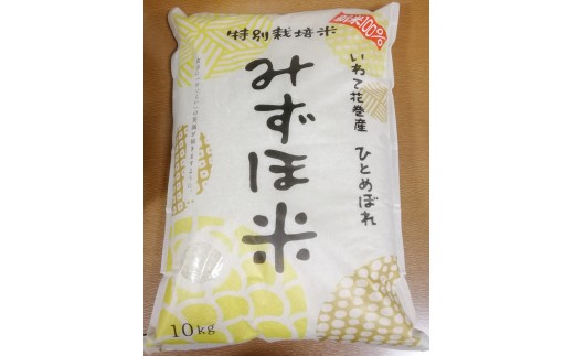 減農薬【特別栽培米　みずほ米】ひとめぼれ　精米１０kg 【581】