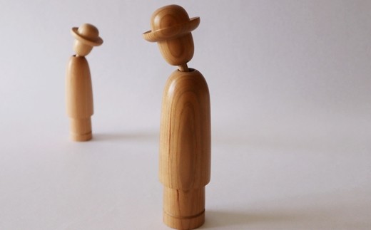 デクノボーこけし2本セット 工房 木偶乃坊 【143】