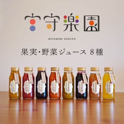 宮守楽園 ジュース 8種 合計 8本 セット 宮守川上流生産組合 遠野市【1635008】