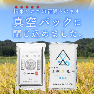 【定期便】江刺金札米ひとめぼれ パック米 5kg×3ヶ月 計15kg 令和7年産 おこめ ごはん ブランド米 精米 白米 [A0036]
