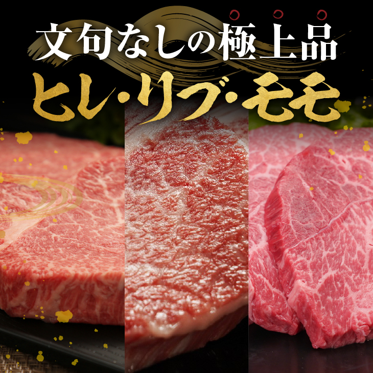 【冷凍】 前沢牛 ステーキ食べ比べ ヒレ 100g リブハーフ 150g モモ 150g [U0207]