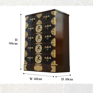 岩谷堂箪笥 立長チェスト 白梅 伝統工芸品 伝統工芸品 和家具 和タンス インテリア 日本製（岩手県奥州市産） [AF014]