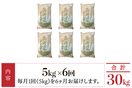 ☆全6回定期便☆ 奥州米ひとめぼれ5kg×6ヶ月 令和7年産 岩手県奥州市産 計30kg【配送時期に関する変更不可】 [U0060]