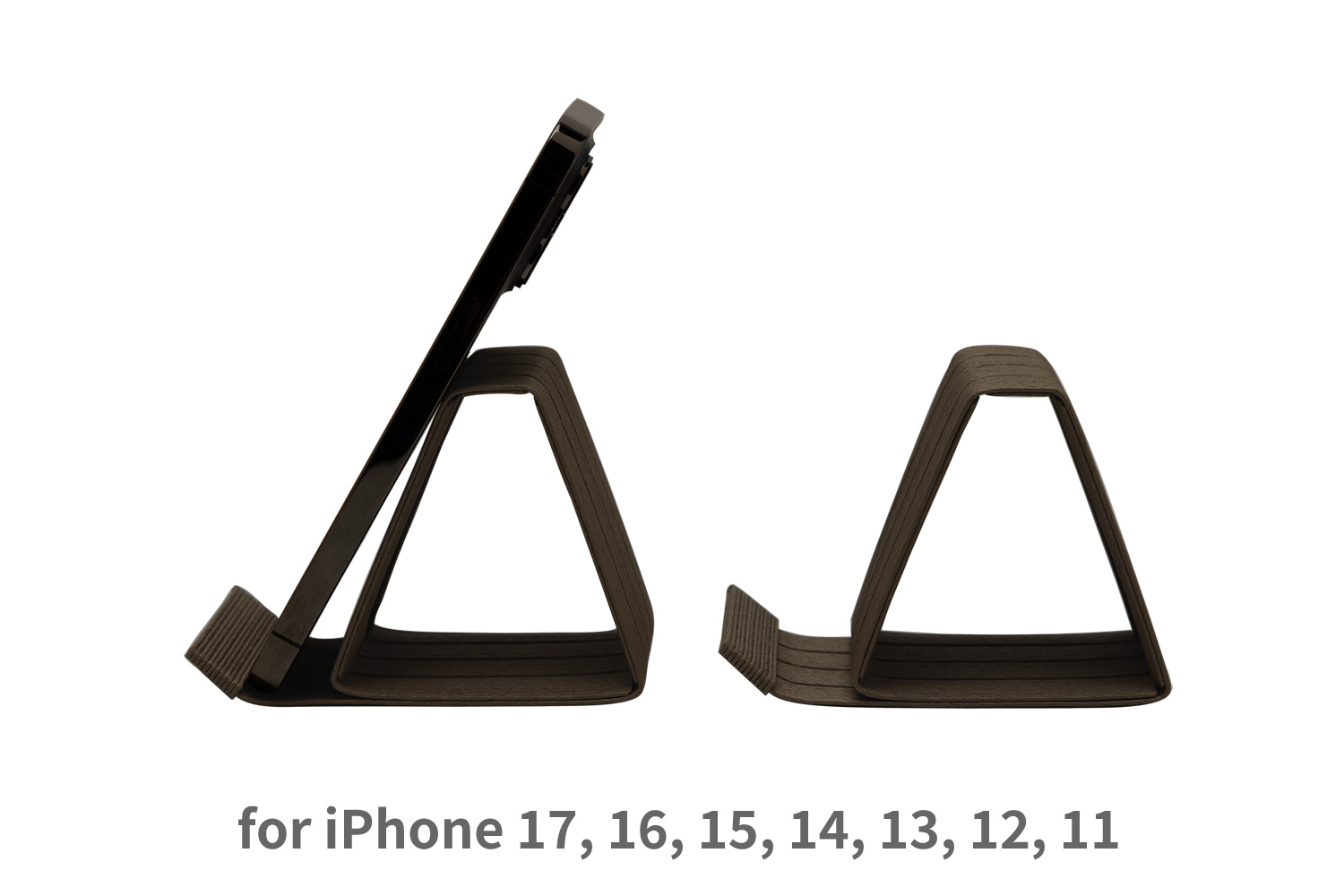 和紙のスマホスタンド iPhone 16 Pro 対応 スマホスタンド ダークブラウン 岩手県奥州市産 バンドシー Bandc for iPhone 16, 15, 14, 13, 12, 11, XS, SE [AR173]