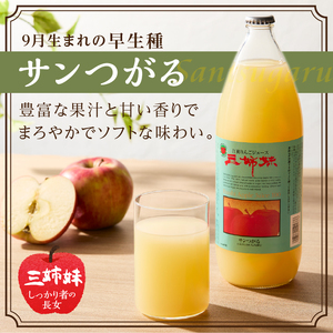 江刺りんごジュース 三姉妹（1000ml瓶×6本）江刺産サンつがる、ジョナゴールド、サンふじ使用 ストレート果汁100％[A0045]