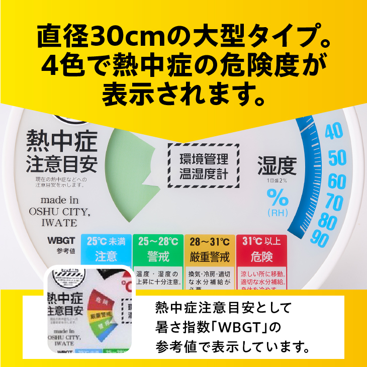 熱中症注意目安付き温湿度計 EMPEX社製 TM-2486W [AJ008]