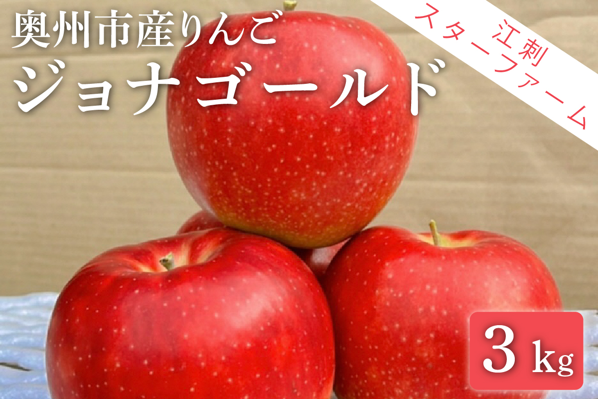 【スターファーム】 こだわり栽培の ジョナゴールド 厳選品 約3kg 岩手県奥州市産りんご 産地直送 [AY009]
