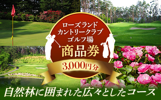 ゴルフ利用券 3000円分 ローズランドカントリークラブ プレー 利用券 ゴルフチケット チケット お出かけ 体験 小旅行 休暇