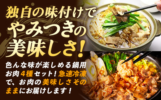 岩手のとうちゃんかあちゃんの店岩手ホルモン鍋4種セット ホルモン鍋 豚チゲ鍋 塩ホルモン鍋 ホルチゲ鍋 お肉 豚肉 ホルモン 鍋 4種 セット お手軽 簡単調理 食べ比べ 冷凍 岩手県 岩手町 佐藤精肉店