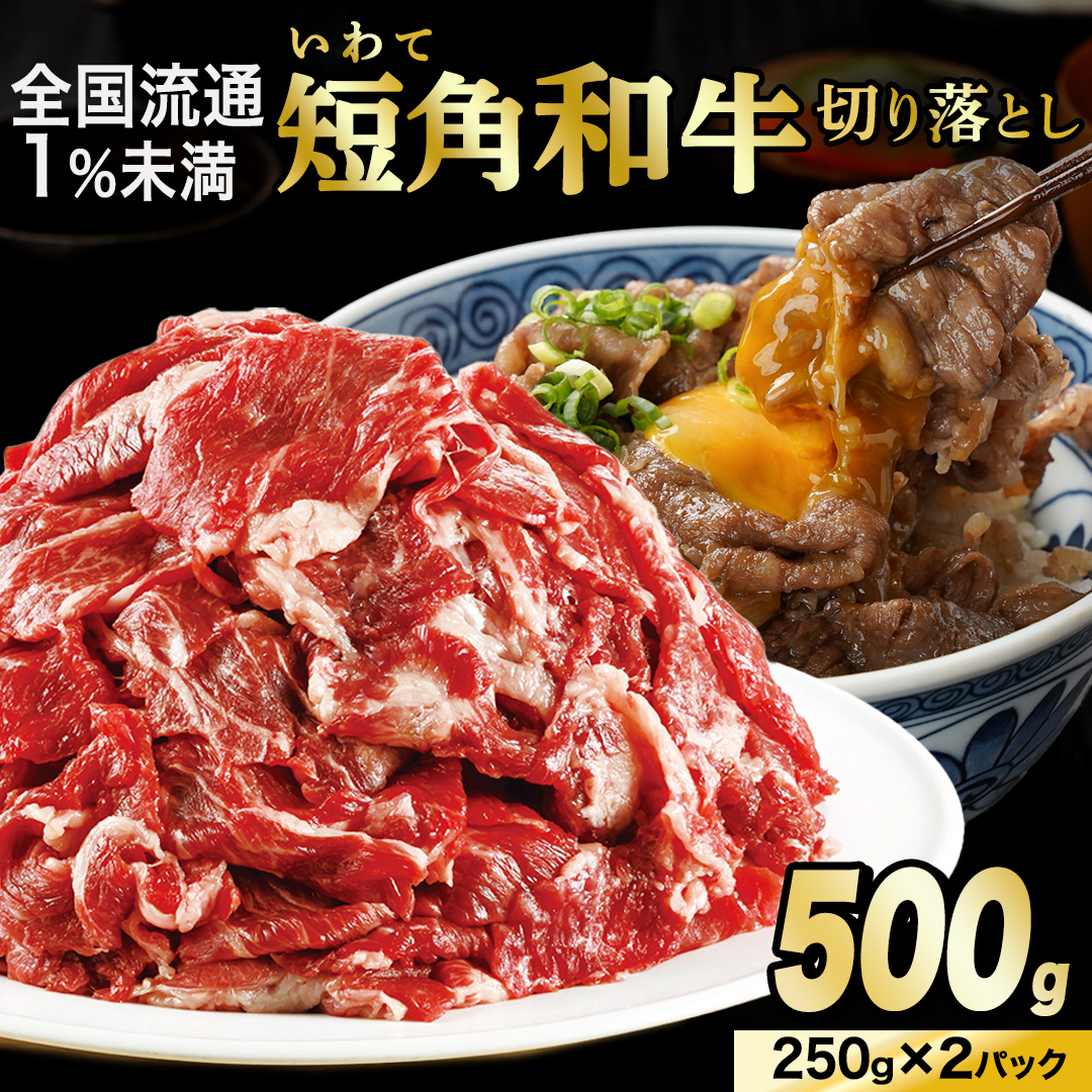 切り落とし 赤身 肉 牛肉 いわて 短角和牛 500g 小分けパック 真空冷凍 | 牛肉 肉 赤身 短角 和牛 国産牛 ブランド牛 切り落し 大容量 牛丼 肉じゃが 煮込み 煮物 小分け 真空パック 数量限定 (AB114)