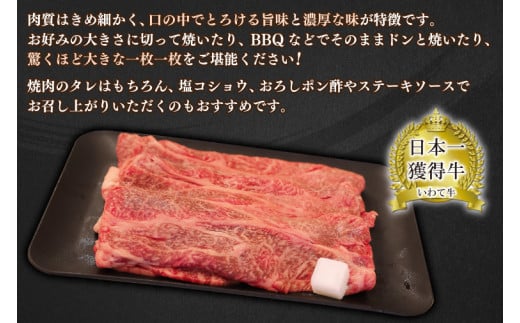 いわて牛 岩手県産 黒毛和牛 肩ロース カルビ 焼肉 しゃぶしゃぶ すき焼き 600g (AB042-3)