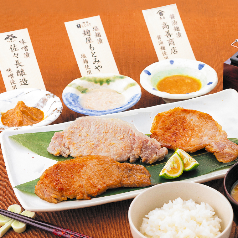 【先行予約 1月下旬より順次発送】肉 豚肉 小分け 焼肉 食べ比べ 豚ロース肉 味付け 6パック (3種×2) 岩手県産 豚ロース 食べ比べセット (AB033-1)