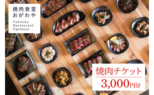 DR001 おがわや焼肉チケット 3000円分