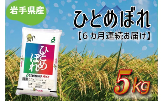 ★令和6年産★【6ヶ月定期便】ひとめぼれ5kg 岩手県産 (AE176)