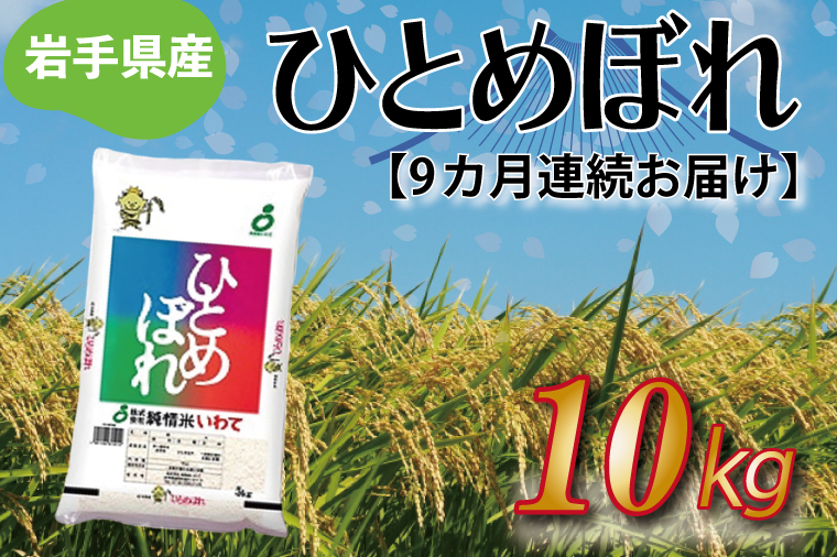 ★令和6年産★【9ヶ月定期便】ひとめぼれ10kg 岩手県産 (AE180)