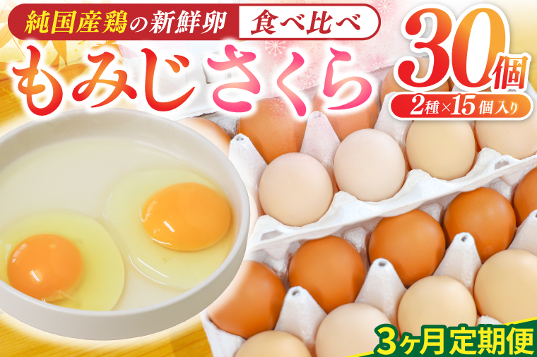 純国産鶏【さくらともみじ】純たまご30個入り 破損保証5個を含む【3ヶ月連続お届け】 (AJ014-2)