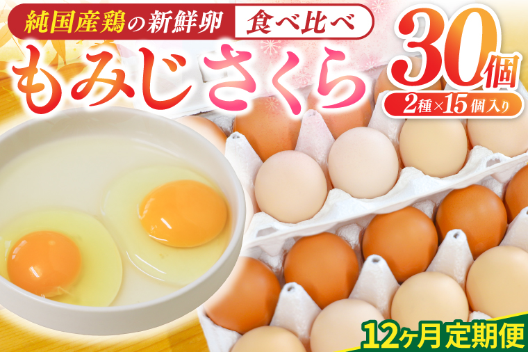 純国産鶏【さくらともみじ】純たまご30個入り 破損保証5個を含む【12ヶ月連続お届け】 (AJ016-1)