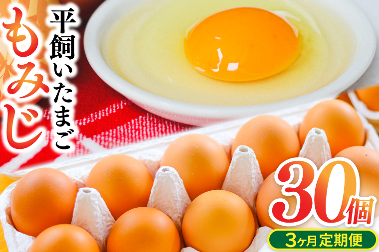 【純国産鶏もみじ】平飼い卵30個入り 破損保証5個を含む【3ヶ月連続お届け】 (AJ006-2)