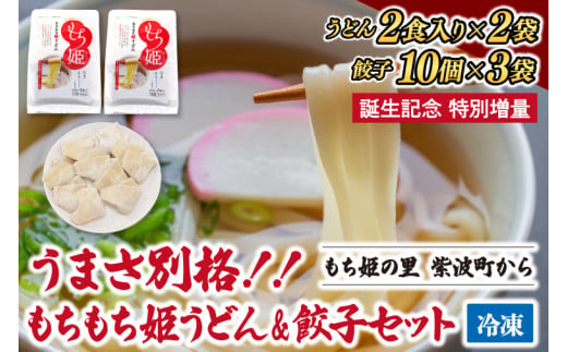 ＼期間限定　餃子増量／紫波町産 生もちもち姫うどん ＆ もちもち姫餃子 セット (AI013)