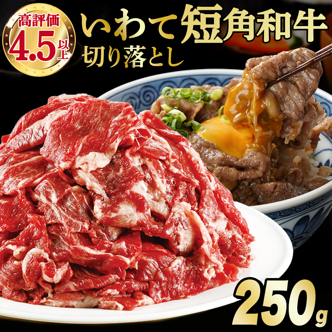 切り落とし 赤身 肉 牛肉 いわて 短角和牛 250g 小分けパック 真空冷凍 | 牛肉 肉 赤身 短角 和牛 国産牛 ブランド牛 切り落し 大容量 牛丼 肉じゃが 煮込み 煮物 小分け 真空パック 数量限定 (AB109)