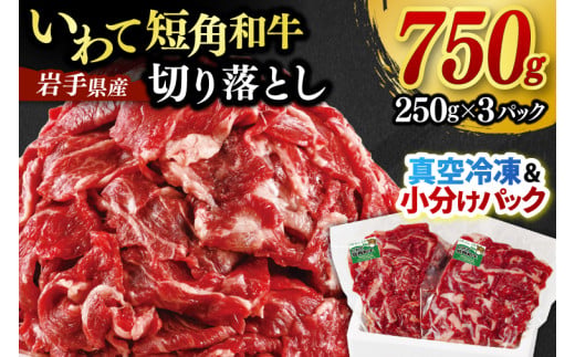 ★先行予約 2月下旬より発送★ 切り落とし 赤身 肉 牛肉 いわて 短角和牛 750g 小分けパック 真空冷凍 | 牛肉 肉 赤身 短角 和牛 国産牛 ブランド牛 切り落し 大容量 牛丼 肉じゃが 煮込み 煮物 小分け 真空パック 数量限定 (AB119)