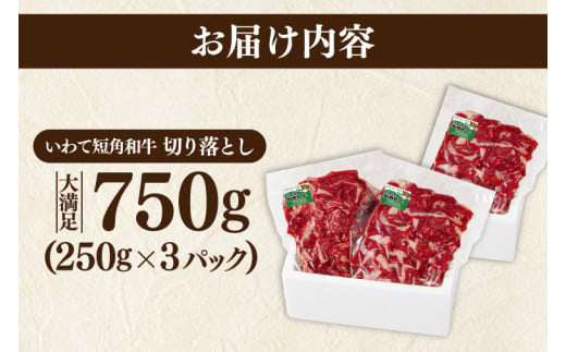 ＼9ヶ月連続 定期便／ 切り落とし 赤身 肉 牛肉 いわて 短角和牛 750g (総計 6750g) 小分けパック 真空冷凍 | 牛肉 肉 赤身 短角 和牛 国産牛 ブランド牛 切り落し 大容量 牛丼 肉じゃが 煮込み 煮物 小分け 真空パック 数量限定 (AB123)