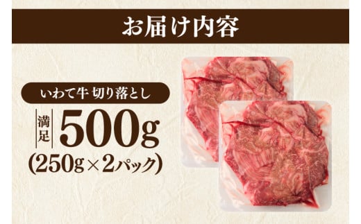 ＼6ヶ月連続 定期便／ 切り落とし 肉 牛肉 小分け 真空冷凍 いわて牛 500g (総計 3000g) 岩手県産 和牛 牛肉 黒毛 和牛 切り落とし肉 大容量 肉 すき焼き 肉じゃが 煮込み 煮物 赤身 国産牛 小分け 冷凍 数量限定 (AB100)