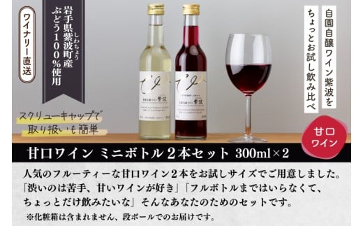 ワインミニボトル甘口2本セット (AL103)