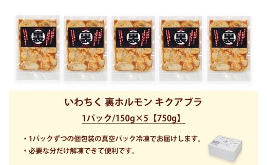 国産豚ホルモン 大トロ キクアブラ 750g (150g×5)（DV067）